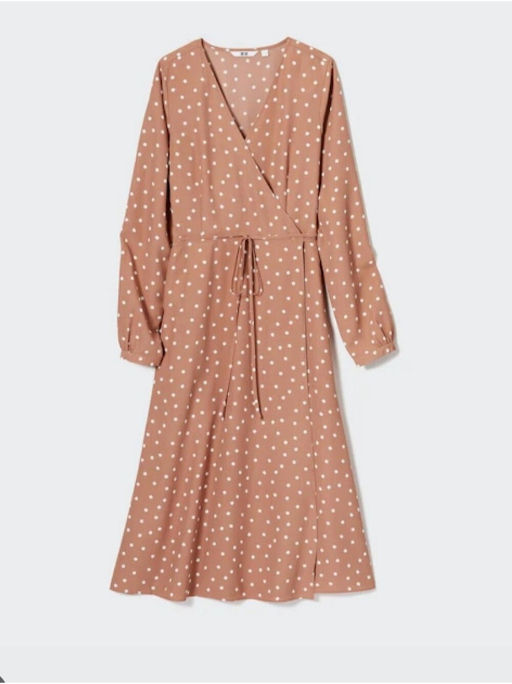 UNIQLO | Polka Dot Wrap Dress Brown Sz S
